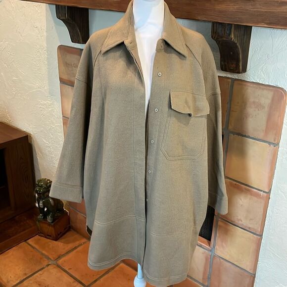 Gentle Herd Tan 100% Wool Men’s Multi-Pocket Coat, size SMALL - Picture 1 of 11